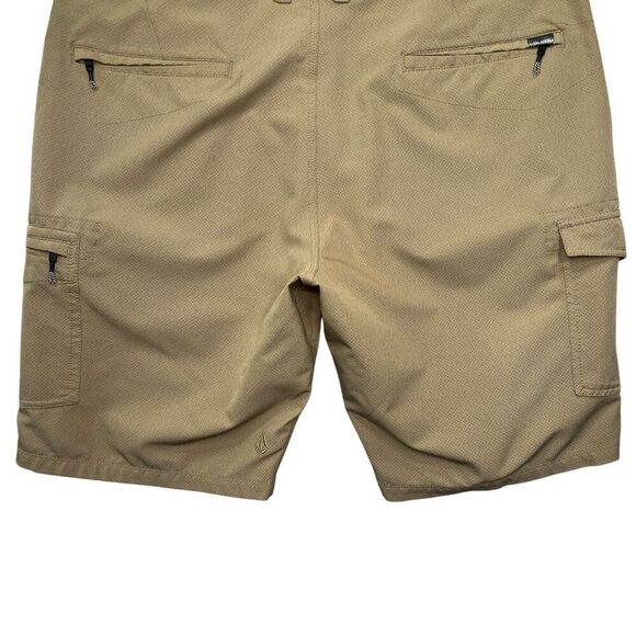 Volcom Men's Size 38 Tan 4 Way Stretch Surf & Turf Athletic Cargo Shorts - Picture 8 of 13